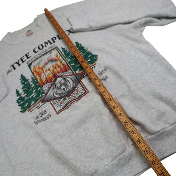 Vintage 1994 Wenatchee National Forest Tyee Complex Fire Sweatshirt - Picture 8 of 8